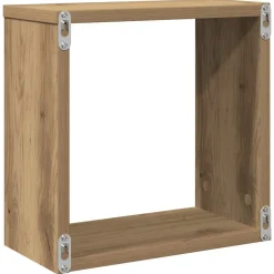 vidaXL Estanterías-Estantes cubo de pared 2 uds madera 30x15x30 cm