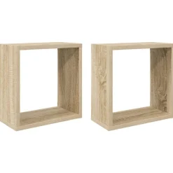 vidaXL Estantes cubo de pared 2 unidades 30x15x30 cm Roble Sonoma