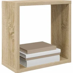 vidaXL Estantes cubo de pared 2 unidades 30x15x30 cm Roble Sonoma