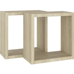 vidaXL Estantes cubo de pared 2 unidades 30x15x30 cm Roble Sonoma