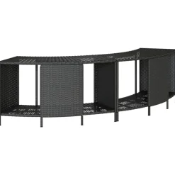 vidaXL Estantes de almacenaje bañera hidromasaje 2 uds ratán PE Negro Best