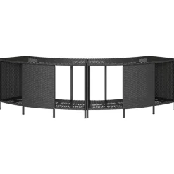 vidaXL Estantes de almacenaje bañera hidromasaje 2 uds ratán PE Negro Best