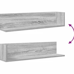 vidaXL Estanterías-Estantes de pared 2 uds madera 75x16,5x16,5 cm