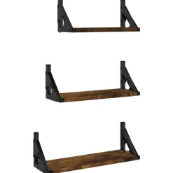 vidaXL Estanterías-Estantes de pared 3 pzas madera de ingeniería