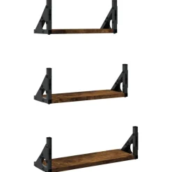 vidaXL Estanterías-Estantes de pared 3 pzas madera de ingeniería