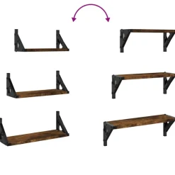 vidaXL Estanterías-Estantes de pared 3 pzas madera de ingeniería