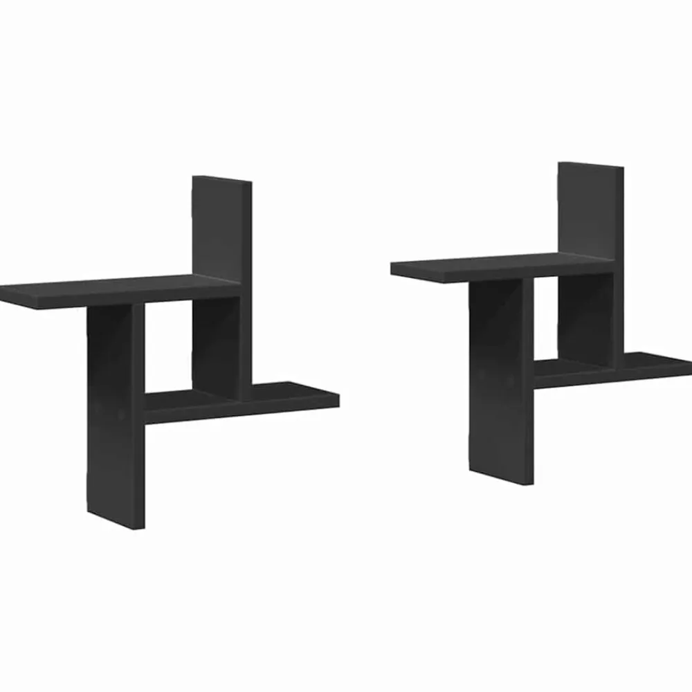 vidaXL Estanterías-Estantes de pared 2 uds madera ingeniería 38x12x38 cm