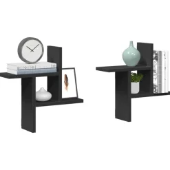 vidaXL Estanterías-Estantes de pared 2 uds madera ingeniería 38x12x38 cm
