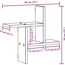 vidaXL Estanterías-Estantes de pared 2 uds madera ingeniería 38x12x38 cm