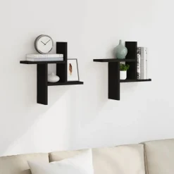 vidaXL Estanterías-Estantes de pared 2 uds madera ingeniería 38x12x38 cm
