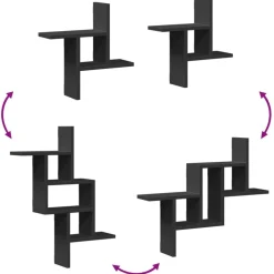 vidaXL Estanterías-Estantes de pared 2 uds madera ingeniería 38x12x38 cm