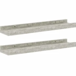 vidaXL Estantes de pared 2 unidades gris hormigón 40x9x3 cm Gris hormig&oacute;n Online