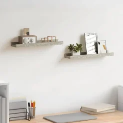 vidaXL Estantes de pared 2 unidades gris hormigón 40x9x3 cm Gris hormig&oacute;n Online