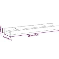 vidaXL Estantes de pared 2 unidades gris hormigón 40x9x3 cm Gris hormig&oacute;n Online