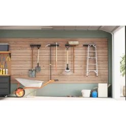 vidaXL Accesorios De Bricolaje-Estantes de pared de jardín para herramientas 4 uds acero negro