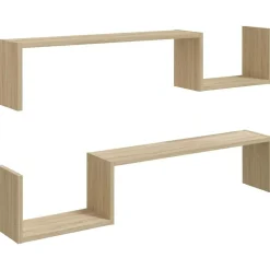 vidaXL Estantes de pared 2 uds madera de ingeniería roble 100x15x20 cm Roble Sonoma Best