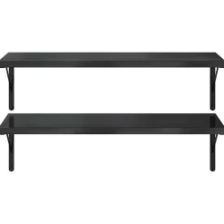 vidaXL Estanterías-Estantes de pared 2 uds acero inoxidable 100x40 cm