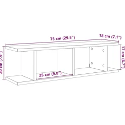 vidaXL Estantes de pared 2uds 75x18x20cm madera ingeniería Roble negro Outlet