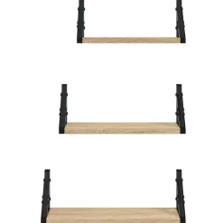 vidaXL Estanterías-Estantes de pared 3 pzas madera de ingeniería