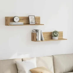 vidaXL Estanterías-Estantes de pared 2 uds madera 75x16,5x16,5 cm