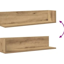 vidaXL Estanterías-Estantes de pared 2 uds madera 75x16,5x16,5 cm