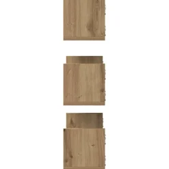 vidaXL Estantes de pared 3 uds madera ingeniería artisian 58x18x18 cm Roble Online
