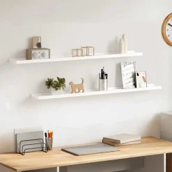 vidaXL Estantes de pared 2 unidades 100x9x3 cm Blanco Discount