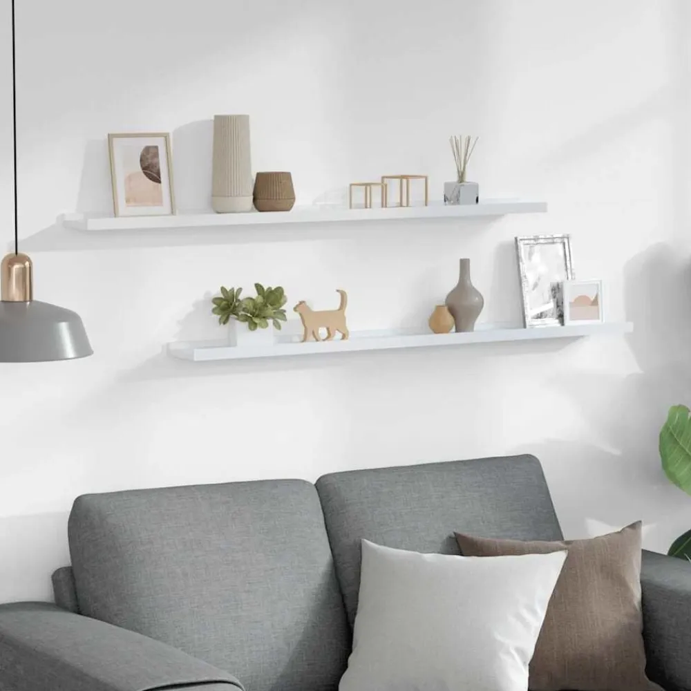 vidaXL Estantes de pared 2 unidades 100x9x3 cm Blanco Discount