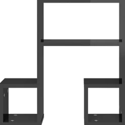 vidaXL Estantes de pared 2 uds contrachapado 50x15x50cm gris brillante Clearance