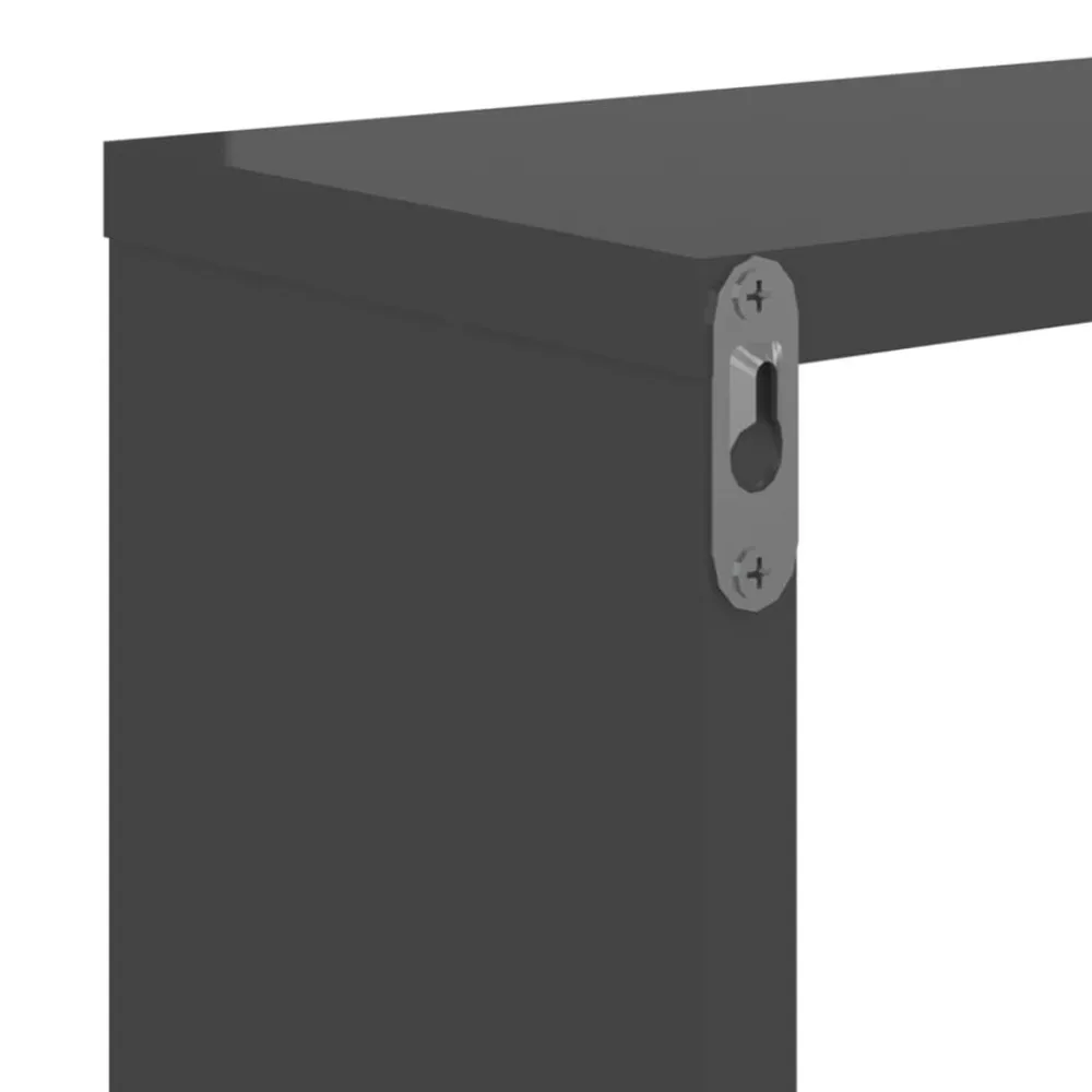 vidaXL Estantes de pared 2 uds contrachapado 50x15x50cm gris brillante Clearance