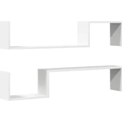 vidaXL Estantes de pared 2 uds madera contrachapada 100x15x20cm Blanco Outlet