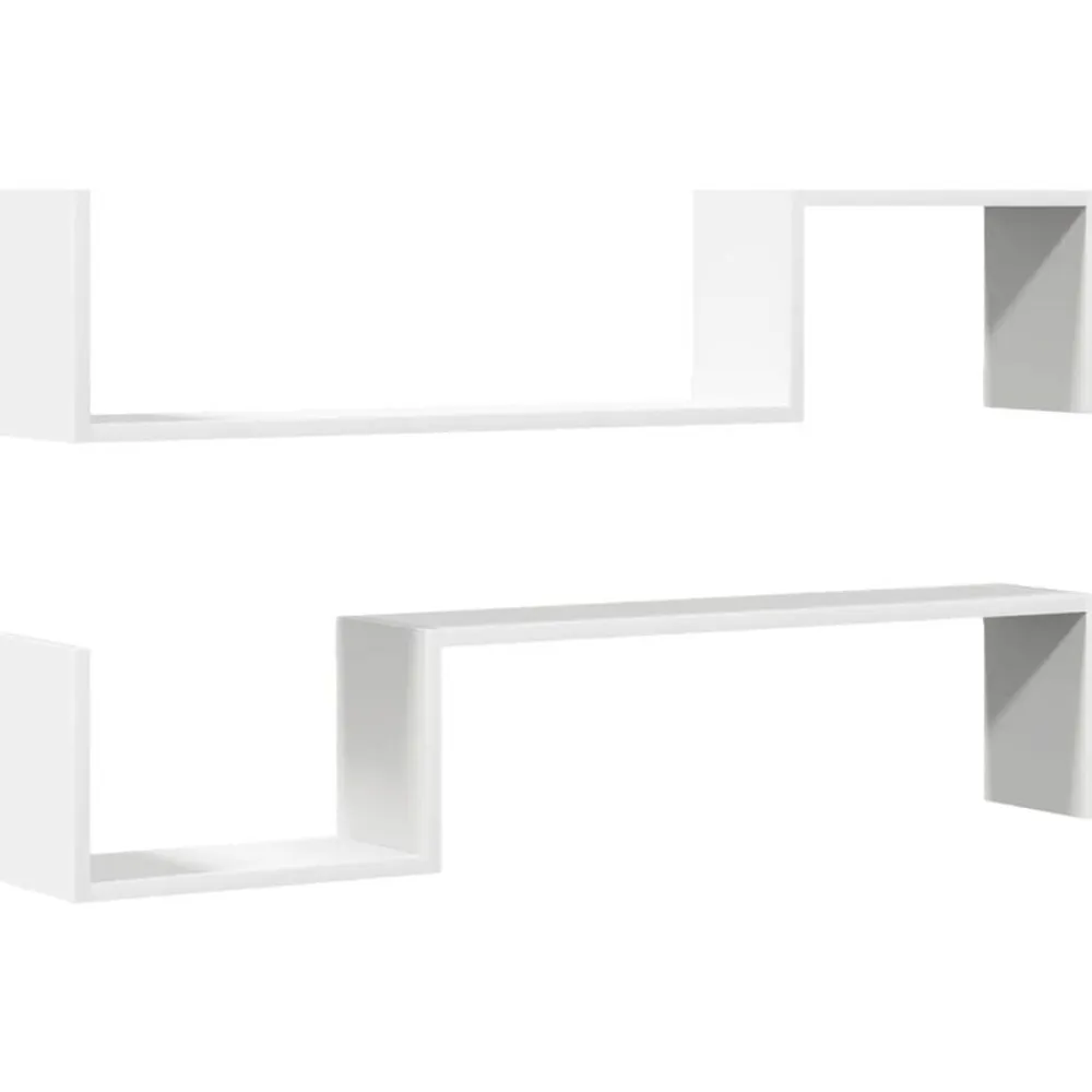 vidaXL Estantes de pared 2 uds madera contrachapada 100x15x20cm Blanco Outlet