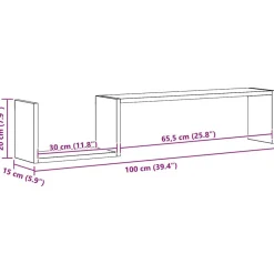 vidaXL Estantes de pared 2 uds madera contrachapada 100x15x20cm Blanco Outlet