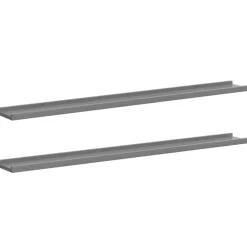 vidaXL Estantes de pared 2 unidades 100x9x3 cm Gris New