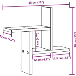 vidaXL Estantes de pared 2 uds madera contrachapada 38x12x38 cm Blanco Hot