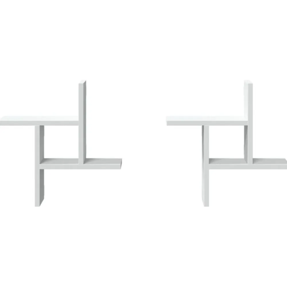 vidaXL Estantes de pared 2 uds madera contrachapada 38x12x38 cm Blanco Hot