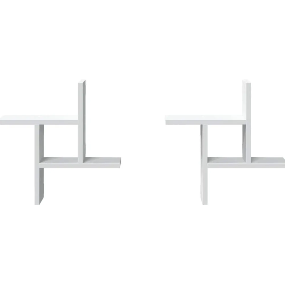 vidaXL Estantes de pared 2 uds madera contrachapada 38x12x38 cm Blanco Hot