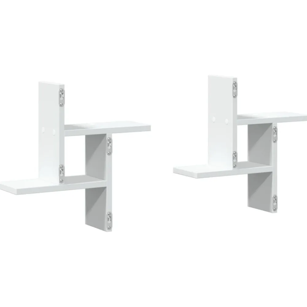 vidaXL Estantes de pared 2 uds madera contrachapada 38x12x38 cm Blanco Hot