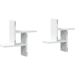 vidaXL Estantes de pared 2 uds madera contrachapada 38x12x38 cm Blanco Hot