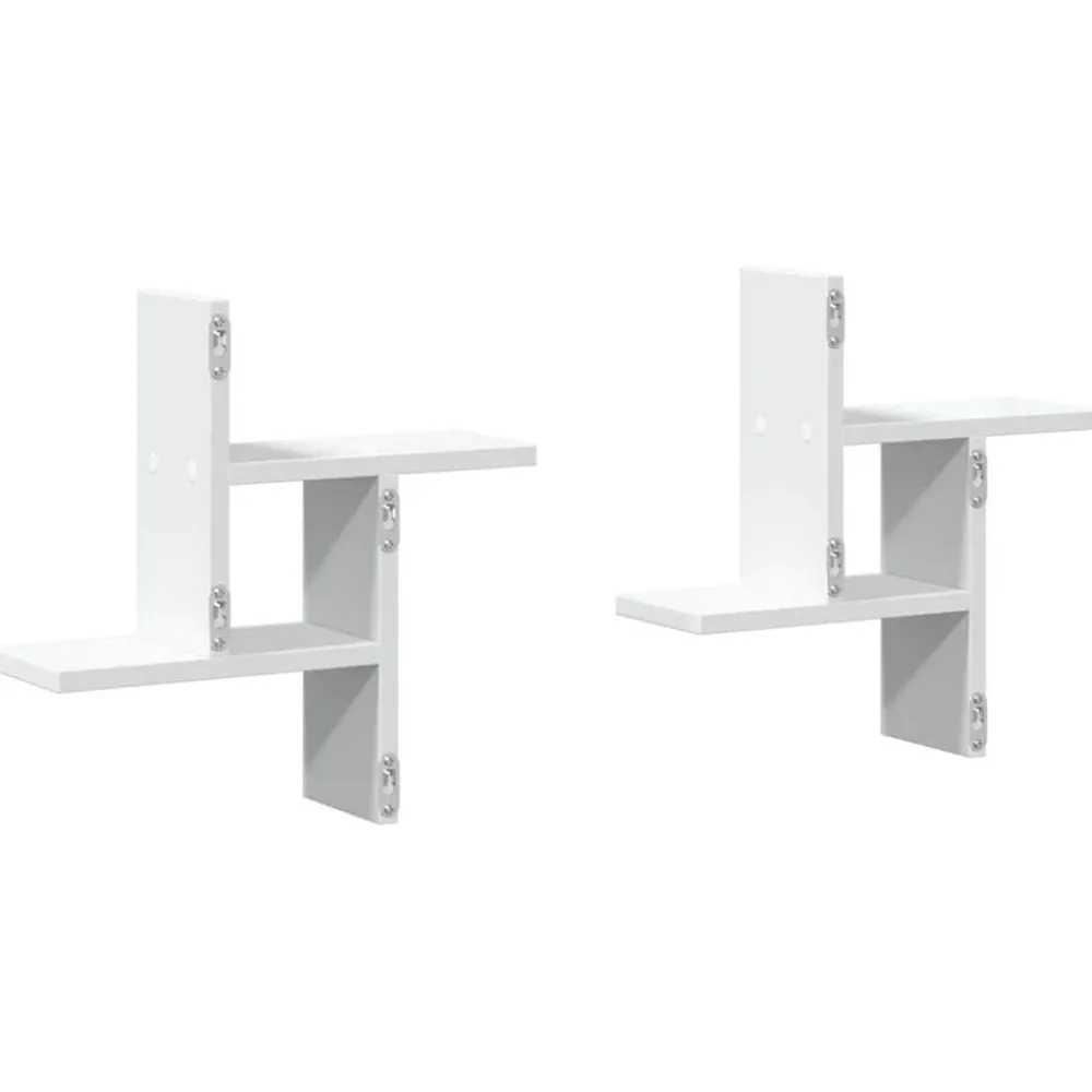 vidaXL Estantes de pared 2 uds madera contrachapada 38x12x38 cm Blanco Hot