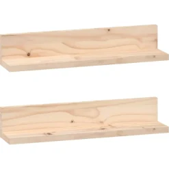 vidaXL Estanterías-Estantes de pared 2 uds madera maciza de pino 50x11x9 cm
