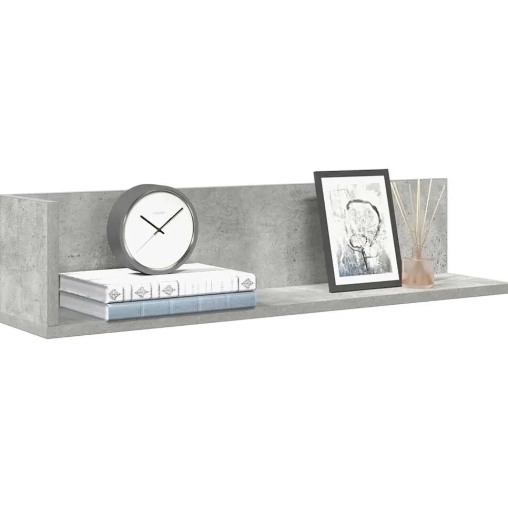 vidaXL Estantes de pared 2 uds madera gris hormigón 75x16,5x16,5 cm Gris hormigón Online