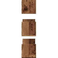 vidaXL Estanterías-Estantes de pared 3 uds madera ingeniería envejecida 58x18x18cm