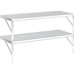 vidaXL Estantes de pared 2 uds acero inoxidable 100x40 cm Plateado Online