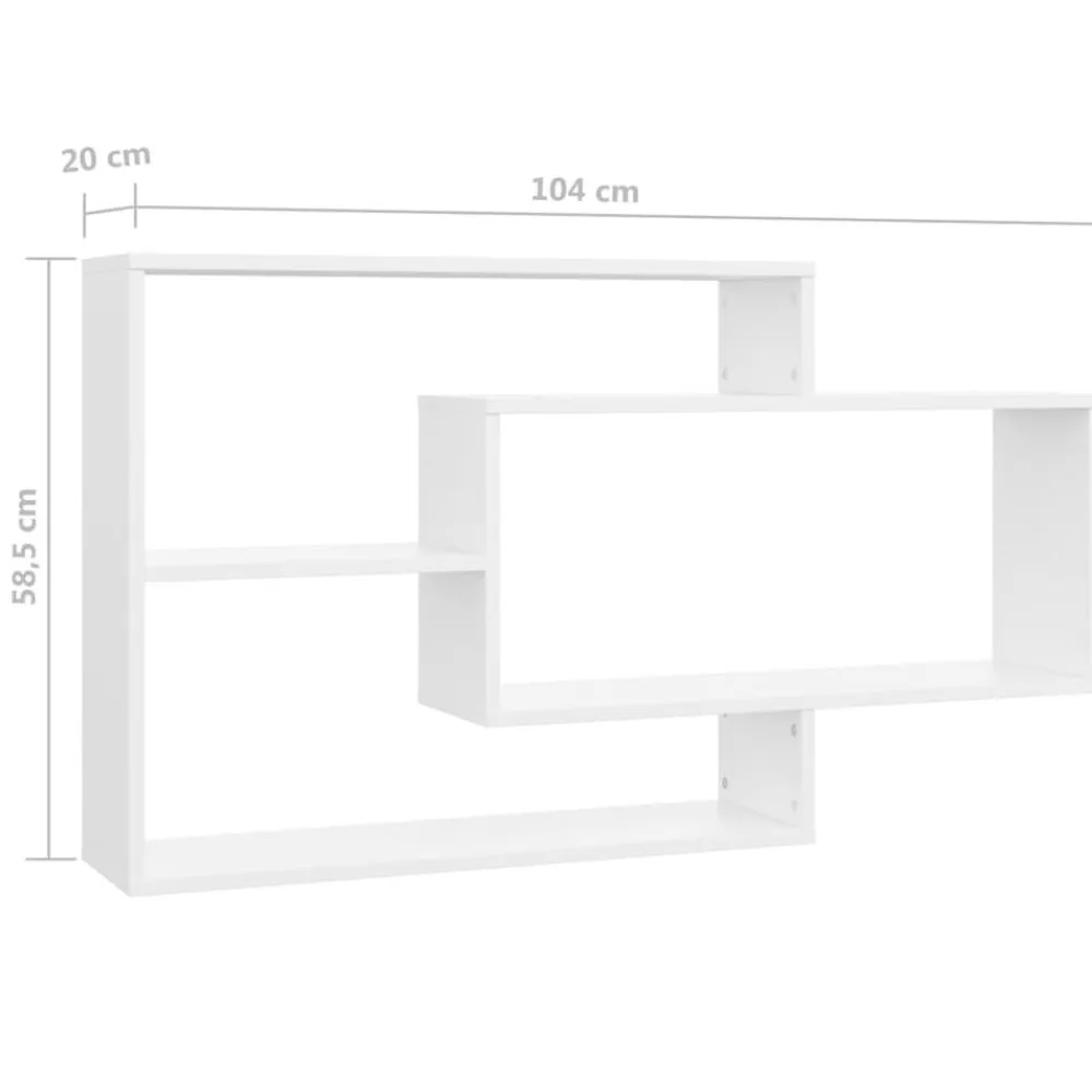 vidaXL Estanterías-Estantes de pared de madera contrachapada 104x20x58,5 cm