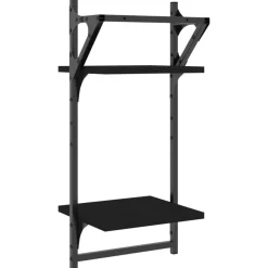vidaXL Estanterías-Estantes de pared 2 niveles con barras 2 uds 30x25x65 cm