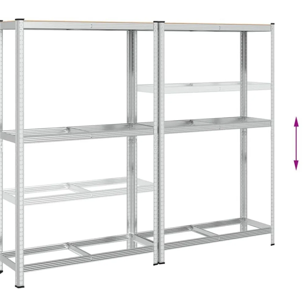 vidaXL Almacenamiento Industrial-Estantes para neumáticos de 2 capas 2 uds acero plateados