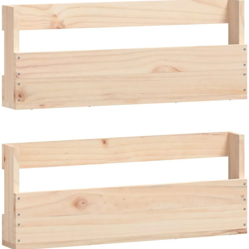 vidaXL Estantes para zapatos de pared 2 uds madera de pino 59x9x23 cm Natural Discount