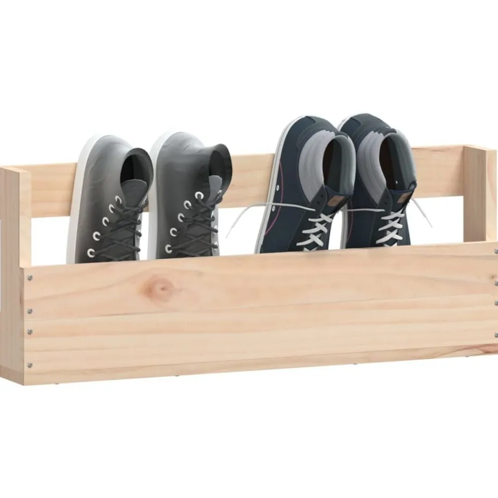 vidaXL Estantes para zapatos de pared 2 uds madera de pino 59x9x23 cm Natural Discount