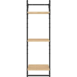 vidaXL Estantes pared 3 niveles barras 2 uds 30x25x100 cm Roble Sonoma